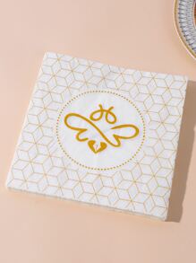 16pcs Geometric Print Disposable Napkin - Multicolor - View 4