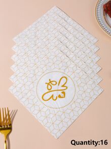 16pcs Geometric Print Disposable Napkin - Multicolor - View 5