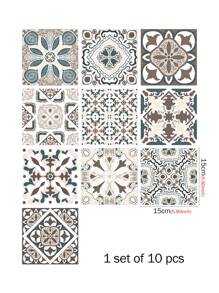 10pcs Mandala Pattern Wall Paper, 15x15cm Self Adhesive Wall Tile Sticker For Home Decor, Renovation Stickers Peel Wall Panels, Wall Paper, Wallpapers, Spring Decoration Items Refresh Your Home, Rama Decoration Stickers - Multicolor - View 5