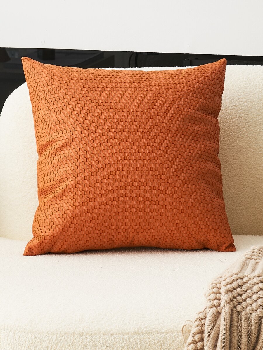 1 pieza Funda de cojín sin relleno unicolor - Naranja - Ver 1