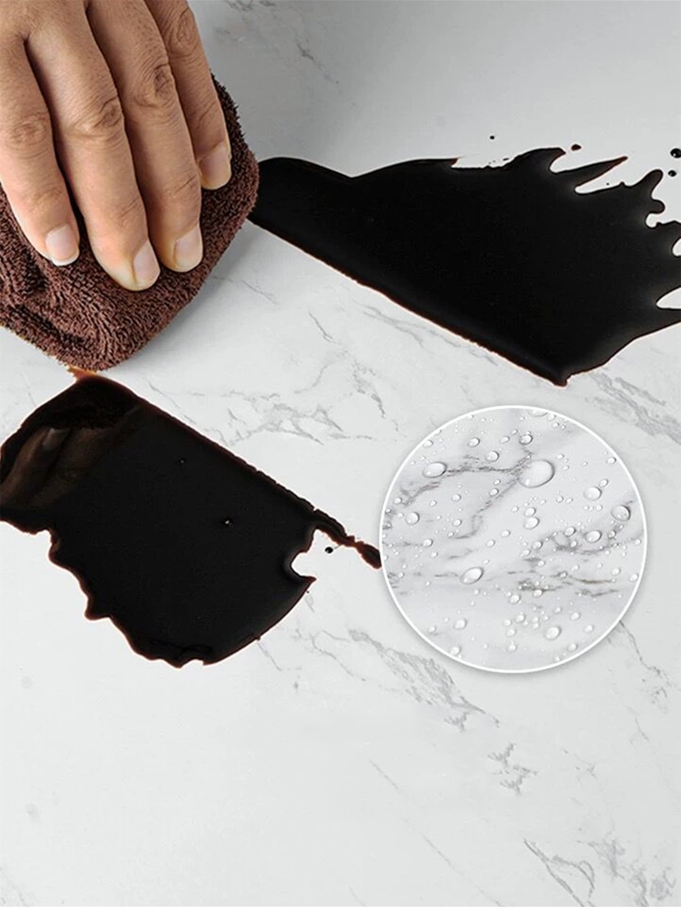 لفة واحدة من ملصق مطبخ مقاوم للماء بطباعة رخامية،...