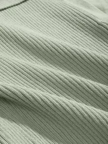 DAZY Top De Punto Acanalado Con Cuello De Polo - verde menta - Ver 3