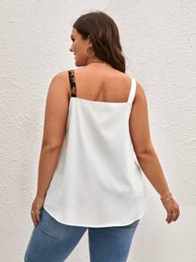 SHEIN LUNE 大碼豹紋印花吊帶上衣 - 白色 - 查看 2