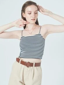 RueChic Slant Pocket Belted Roll Up Hem Shorts - Khaki - View 4