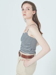 RueChic Slant Pocket Belted Roll Up Hem Shorts - Khaki - View 6