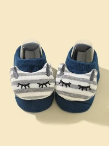 1 cặp Baby Cartoon Cat Decor Socks - Màu xanh hải quân - Xem 1