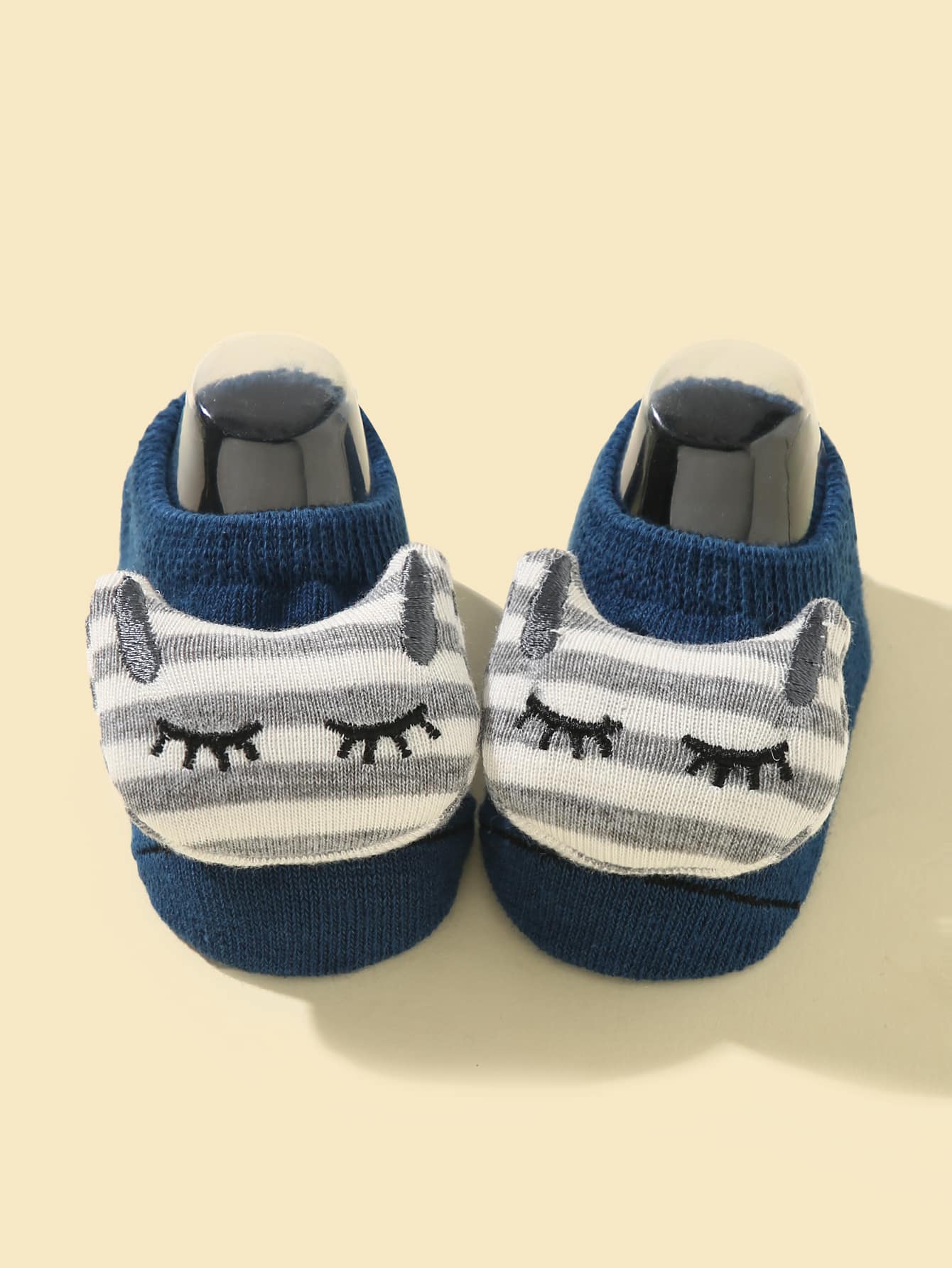 1 cặp Baby Cartoon Cat Decor Socks - Màu xanh hải quân - Xem 1