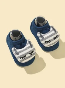 1 cặp Baby Cartoon Cat Decor Socks - Màu xanh hải quân - Xem 2