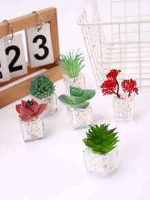 2 piezas Ornamento del coche al azar planta - Multicolor - Ver 2