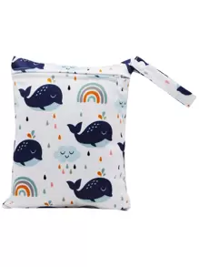 卡通圖案尿布包 - 白色 - 查看 1