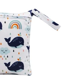 卡通圖案尿布包 - 白色 - 查看 3