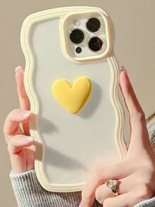 Anti-fall Heart Decor Phone Case - Yellow - View 5