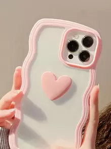 情人节防摔心形装饰手机壳防水防震防刮 - 粉色 - 查看 5
