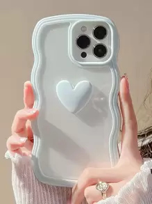 愛心裝飾手機外殼 - 淺藍色 - 查看 1