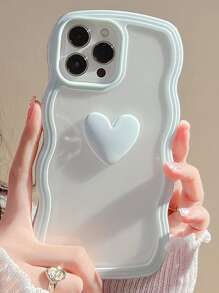 愛心裝飾手機外殼 - 淺藍色 - 查看 2