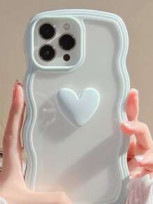 愛心裝飾手機外殼 - 淺藍色 - 查看 3