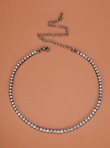 1 Pieza Collar Colgante De Diamantes De Imitación Simple Y De Moda Para Mujeres, Accesorio Diario - Plateado - Ver 13