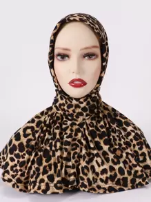 Leopard Print Hijab - Multicolor - View 1
