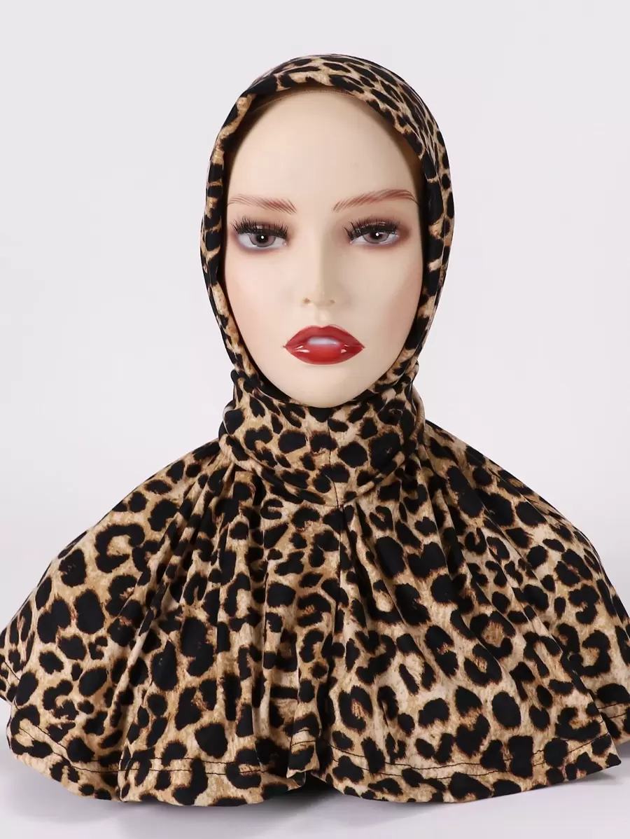 Leopard Print Hijab - Multicolor - View 1