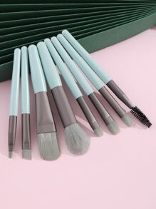 8pcs Portable Soft Makeup Brush Set For Eyeshadow, Foundation, Powder, Concealer, Lip & Blush Makeup , Travel Essentials,Brush Set,Makeup Brush Kit,Make Up Brush Set,Make Up Set Complete,Makeup Brush Set,Complete Makeup Kit,Brush Kit,Brushes Makeup Set,Makeup Gift Set,Set - Mint Green - View 2