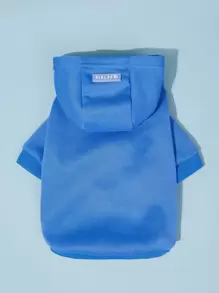 PETSIN 1 pezzo Felpa con cappuccio tinta unita per animali domestici - Comoda per tutte le stagioni, primavera, autunno, inverno e fresche serate estive; ideale per passeggiate quotidiane, avventure all'aperto, relax in casa, viaggi, raduni festivi e servizi fotografici in occasioni speciali - Blu - Visualizzare 2