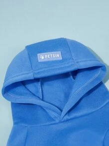 PETSIN 1 pezzo Felpa con cappuccio tinta unita per animali domestici - Comoda per tutte le stagioni, primavera, autunno, inverno e fresche serate estive; ideale per passeggiate quotidiane, avventure all'aperto, relax in casa, viaggi, raduni festivi e servizi fotografici in occasioni speciali - Blu - Visualizzare 6