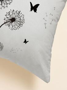 1 vỏ gối in hình bồ công anh không có chất độn - Đen và trắng - Xem 2