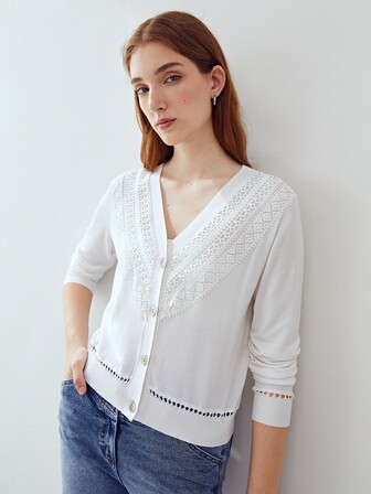 MOTF PREMIUM LINEN GUIPURE LACE CARDIGAN