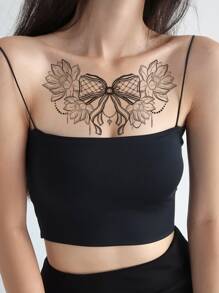 1 hoja Pegatina tatuaje lazo - Negro - Ver 1