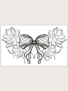 1 hoja Pegatina tatuaje lazo - Negro - Ver 3