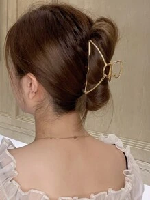 1pc Medium Metal Hair Claw - Gold - View 5