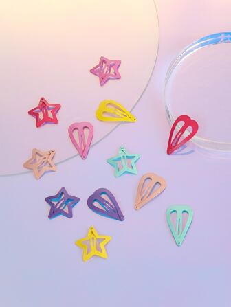 12入組星星設計髮夾