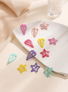 12入組星星設計髮夾 - 彩色 - 查看 2