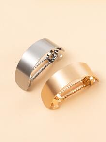 兩入組金屬髮夾帶棒 - 彩色 - 查看 1