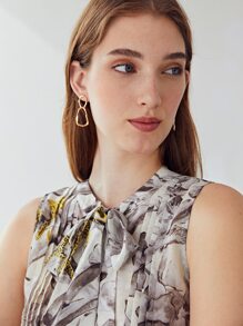 MOTF PREMIUM LINEN CHEETAH PLEATED TOP - Multicolor - View 5