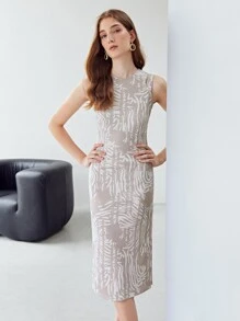 MOTF PREMIUM Đầm Chia Tất cả trên in Thanh lịch - Nhiều màu - Xem 6