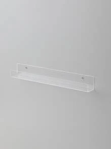 1pc Clear Wall Mounted Storage Rack, Simple Clear Hanging Storage Holder For Household - Clear - View 2