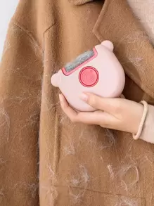 1入組棉絨滾筒可愛熊設計隨機顏色便攜式靜電旋轉脫毛刷 - 彩色 - 查看 1