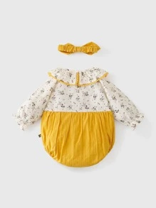 Peninsula Baby 女嬰撞色印花附髮帶連身背心 - 彩色 - 查看 2
