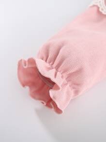 Peninsula Baby 女嬰刺繡網紗荷葉邊附髮帶連身背心 - 淺粉色 - 查看 4