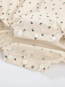 Peninsula Baby 女嬰小碎花半排扣連身背心