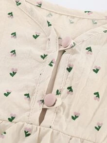 Peninsula Baby 女嬰小碎花半排扣連身背心