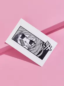 ROMWE Anime Hình xăm tạm thời Hoạt hình - màu đen - Xem 5