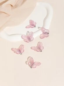 6 piezas Horquilla con diseño de mariposa - Púrpura malva - Ver 2