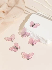 6 piezas Horquilla con diseño de mariposa - Púrpura malva - Ver 3