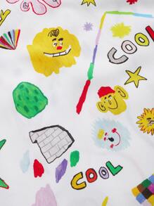 David Méndez Alonso Cartoon Graphic Tie Side Dress - Multicolor - View 3