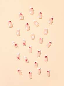 24入組長款尖形假指甲和1入組指甲銼和1片果凍膠 - 彩色 - 查看 4