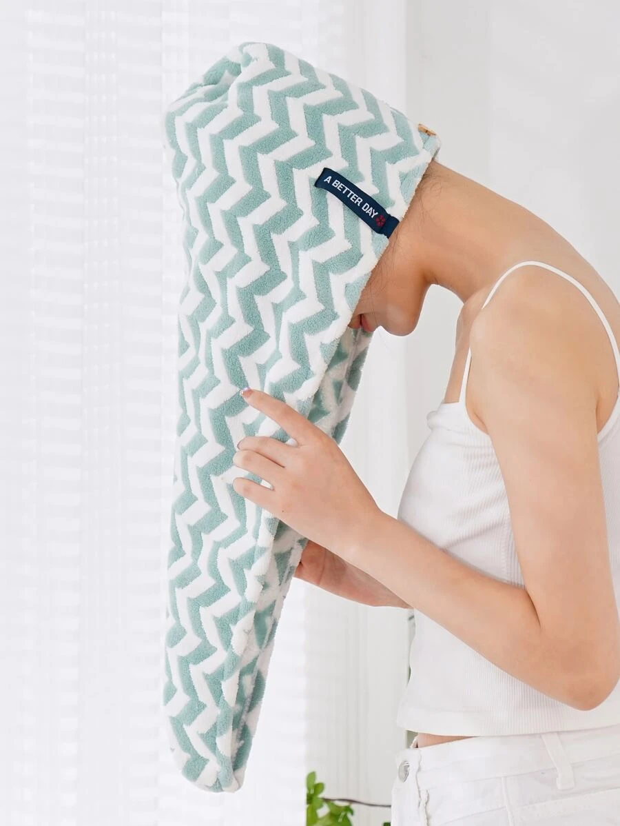 1 chiếc mũ trùm đầu/khăn turban bằng vải lông san hô họa tiết sóng nước dành cho nữ, thích hợp sử dụng trong phòng tắm, khách sạn, phòng tập thể dục, du lịch, làm quà tặng, salon, thể thao, ngoài trời, bãi biển, trường học, chuẩn bị năm học mới, phụ kiện du lịch, đồ dùng gia đình, khăn tắm, chăm sóc da. - màu xanh lá - Xem 1