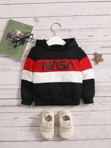 SHEIN 男婴字母图案撞色卫衣 - 彩色 - 查看 1