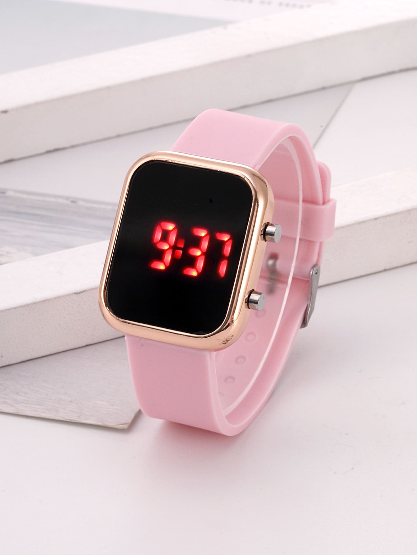 1入組運動電子錶 - 粉色 - 查看 1